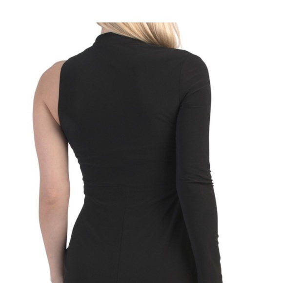 Betsy & Adam Black One-Shoulder Long Sleeve Sheath Dress Size 6 NWT - Picture 5 of 9